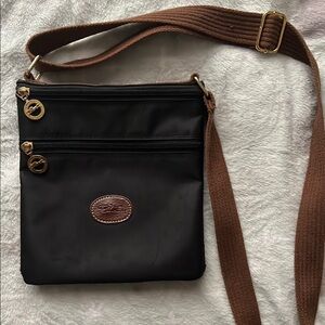 Longchamp 1948 Black and Brown Crossbody Bag Vintage rare